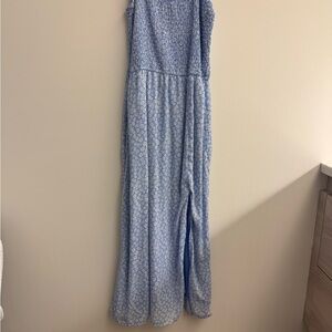 Abercrombie & Fitch Light Blue Smocked Tank Top